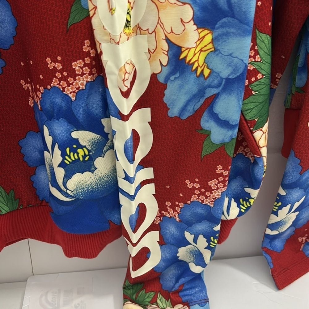 adidas 3 piece set: Red Floral Track Jacket, Leggings, & Sweatshirt - Picture 6 of 9